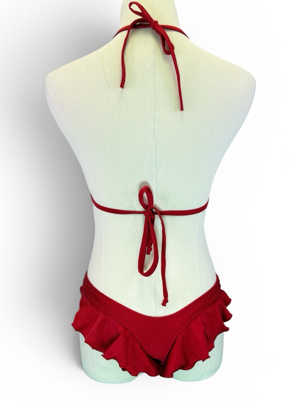 Body Language Women’s Two Piece Red Ruffle Lingerie‎ Size 0/S - Picture 3 of 8